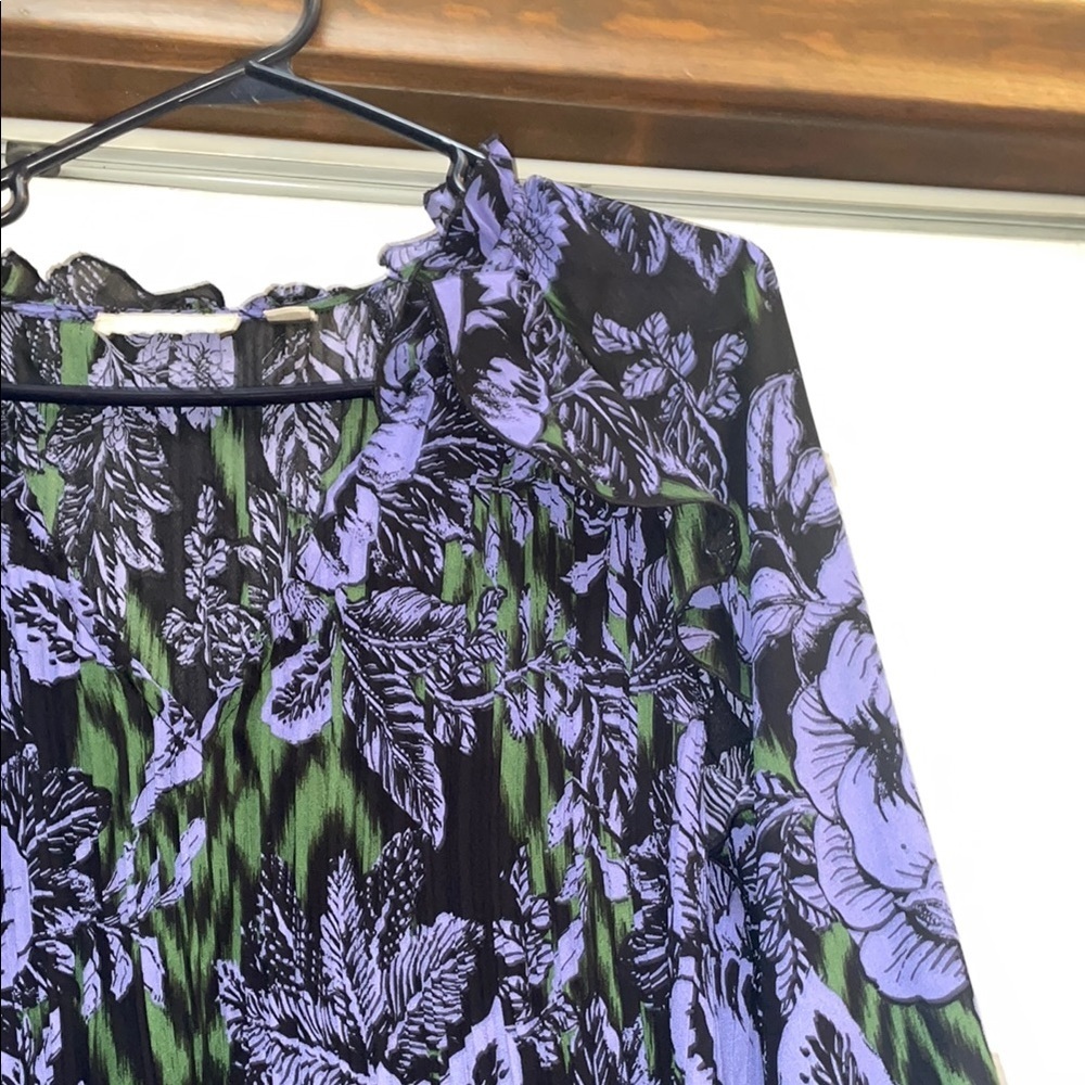 Sunny Leigh Blue and Purple Ruffled Long Sleeve Blouse - Picture 3 of 6